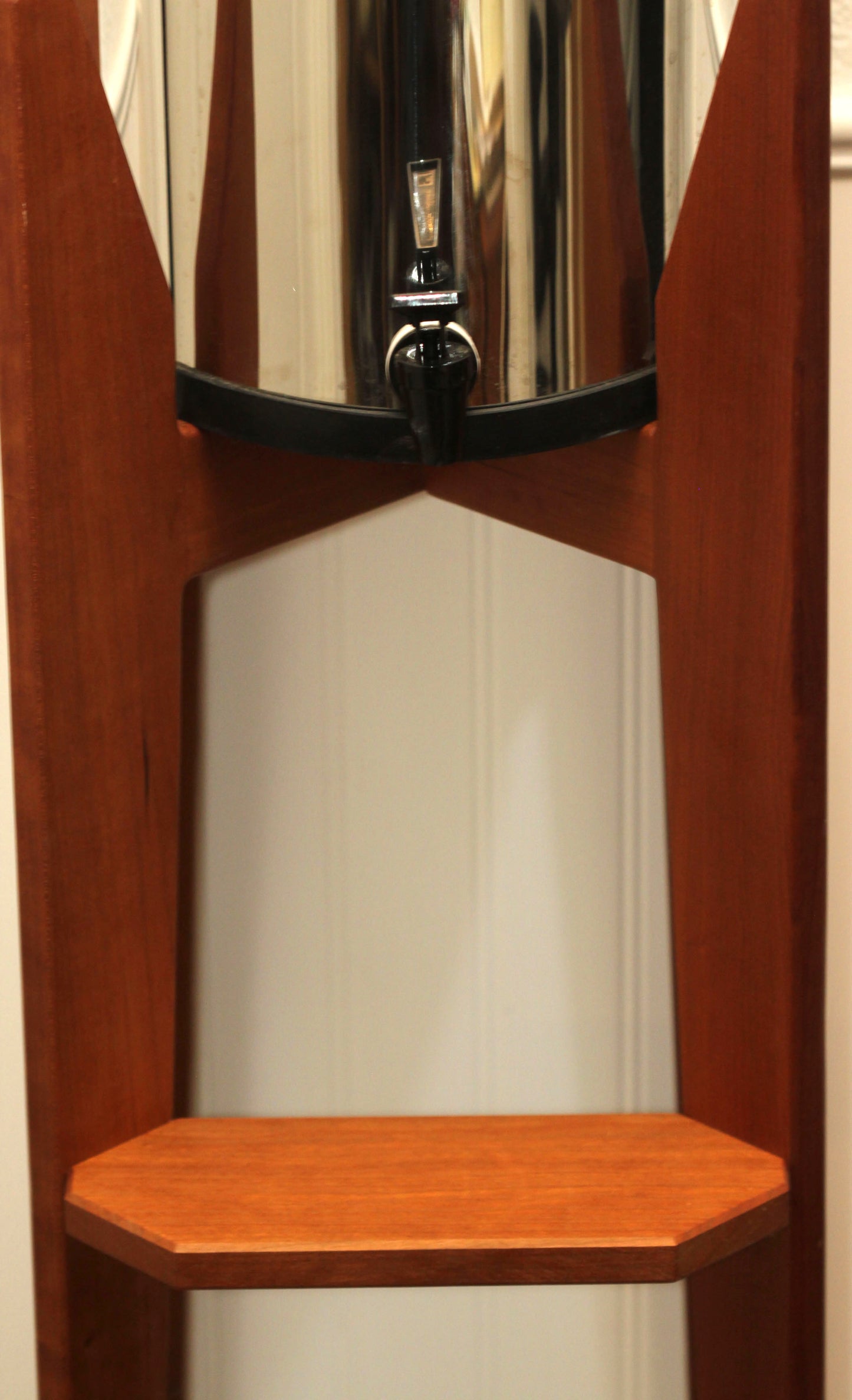 Water Filter Stand with drink shelf, Back Saver, Berkey Stand, Hardwood Tall Freestanding stand